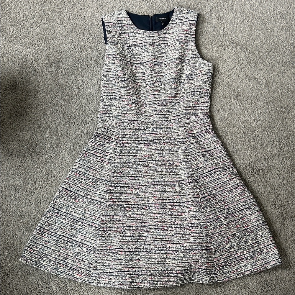 Theory Multicolor Tweed Mini Dress